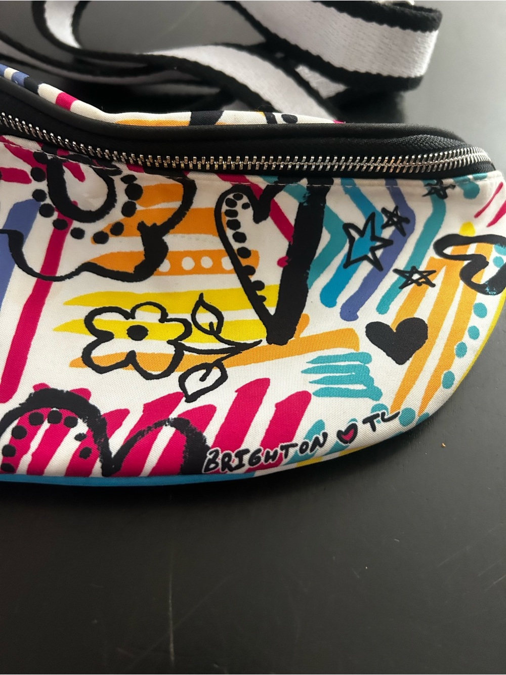 Brighton Colorful Graffiti Floral Crossbody Belt Bag Convertible Shoulder Bag